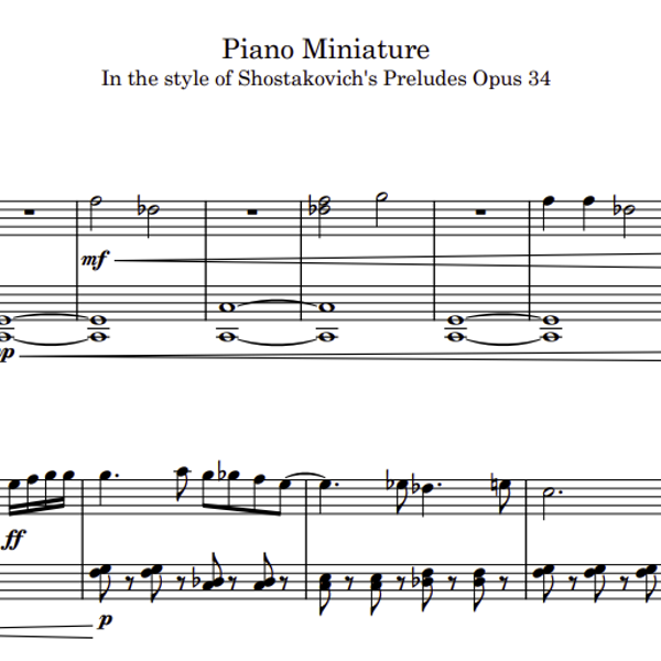 Piano Miniature - Brian D. York