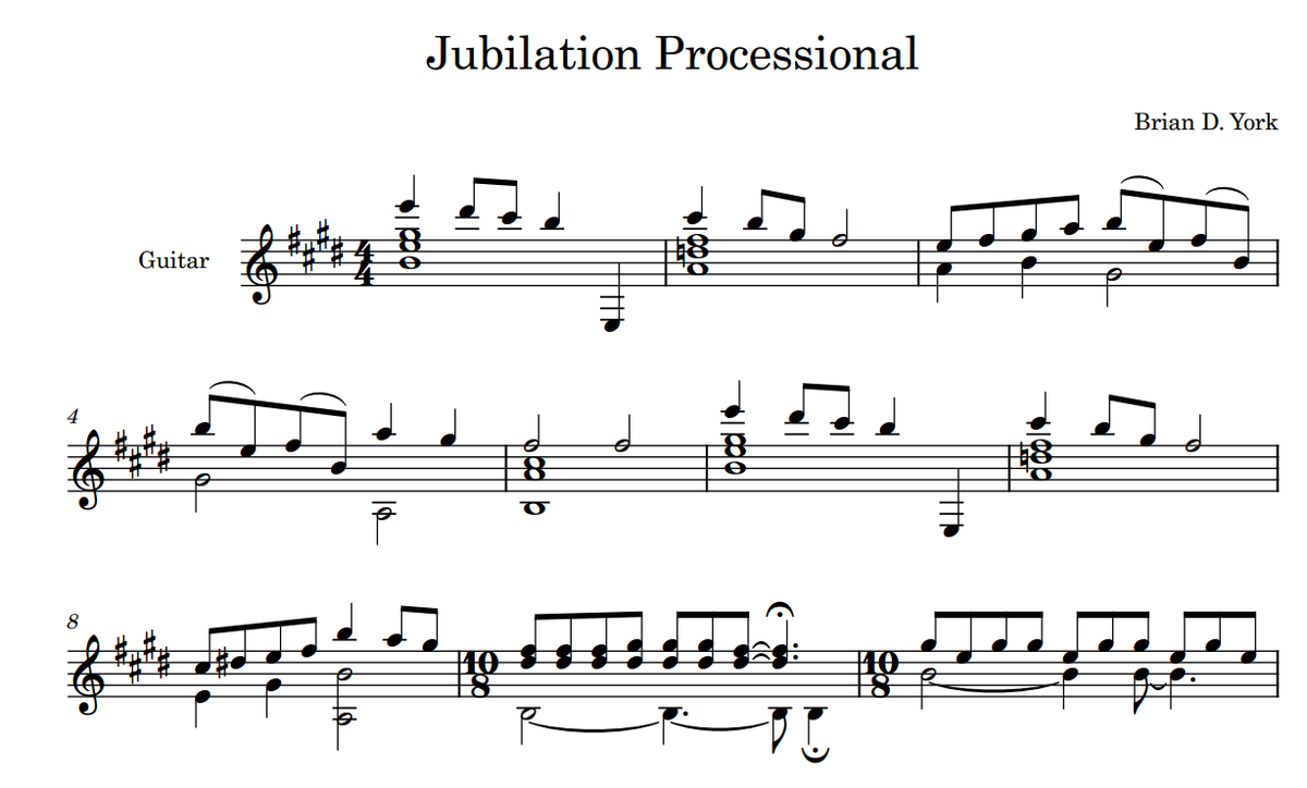Jubilation Processional (solo guitar)