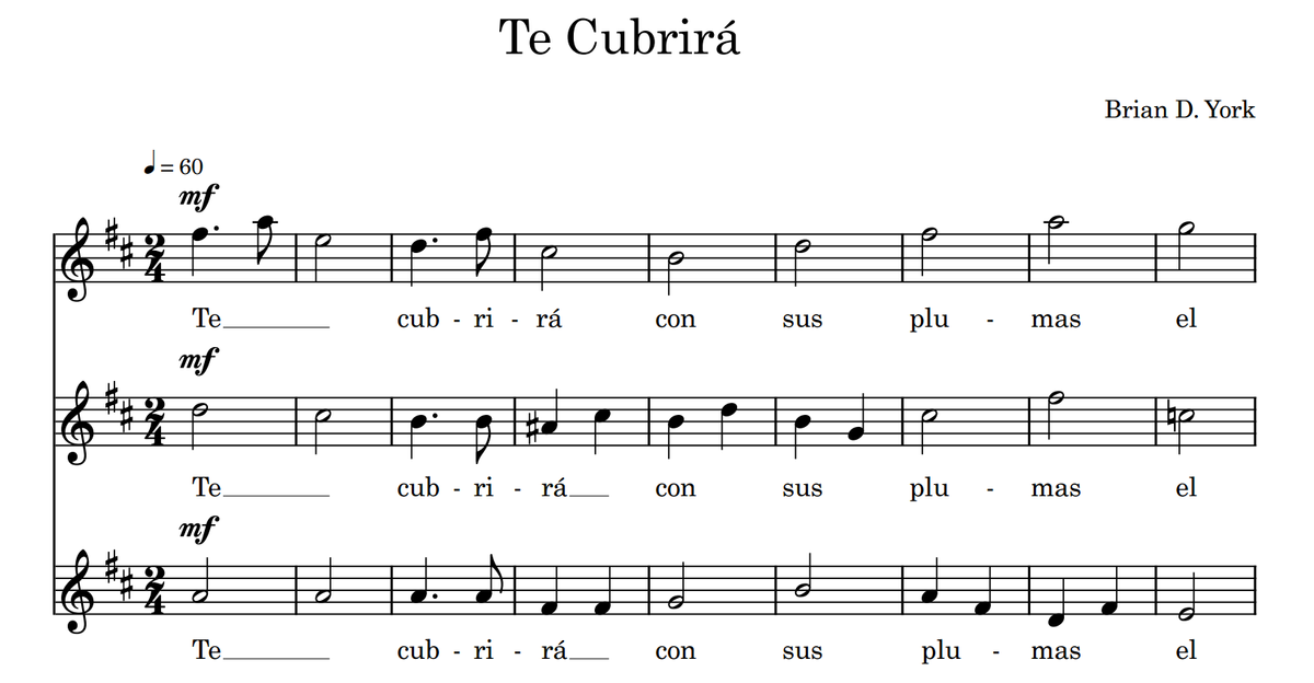 Te Cubrirá (SSA women's choir)