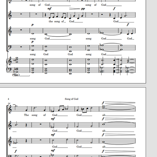 Song of God (SATB w/ piano)