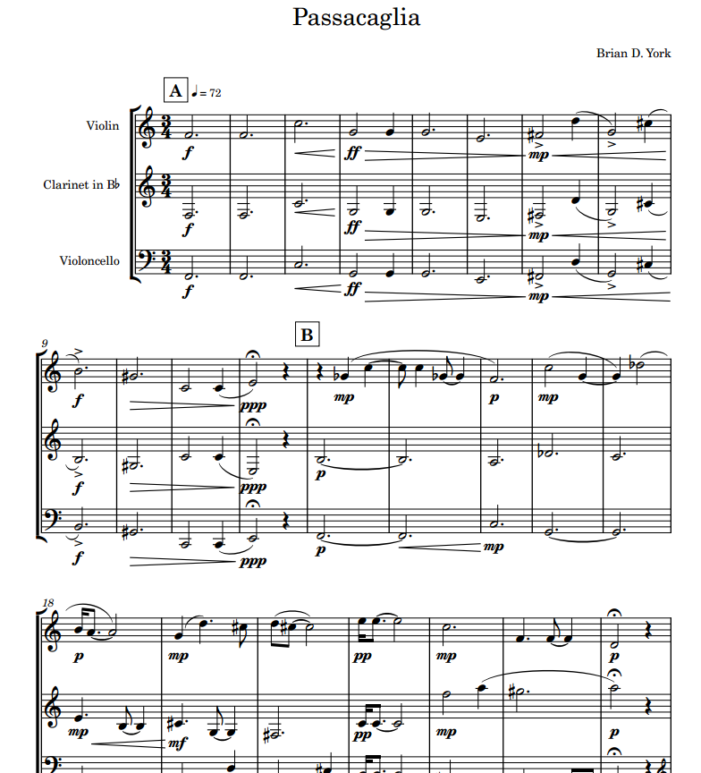 Passacaglia (violin, clarinet, cello)
