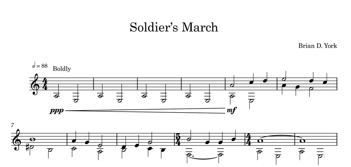 Soldier's March (solo guitar)