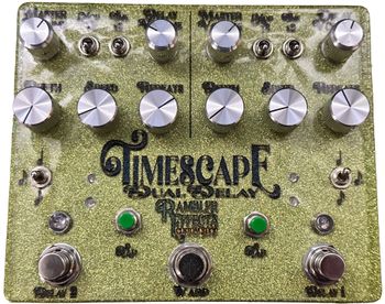 Timescape Dual Delay

The Timescape Dual delay is a powerful effects pedal that cleverly combines the functionality of two of our Double Tap Delays into a single, streamlined unit. In addition to its core delay capabilities, it features an integrated Warp footswitch, allowing for instant access to swirling, otherworldly delay textures. It also includes an external connection, making it possible to hook up a second warp switch, giving you even more control and opening the door to truly runaway and unpredictable delay effects.
