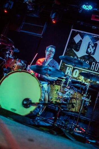 Steve Hauenstein playing drums with Simply Subtle at The Rock & Roll Hotel in Washington, DC - 2016
