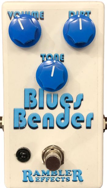 Blues Bender

The Blues Bender Germanium Fuzz is a descendent of the Colorsound/SolaSound Tone Bender Mk III.  The all-Germanium design uses three transistors, followed by a tone control.  While the vintage design and NOS Germanium transistors require a positive ground power source, a voltage inverter has been built into the unit, allowing the Blues Bender to be powered with a standard center-negative power.
