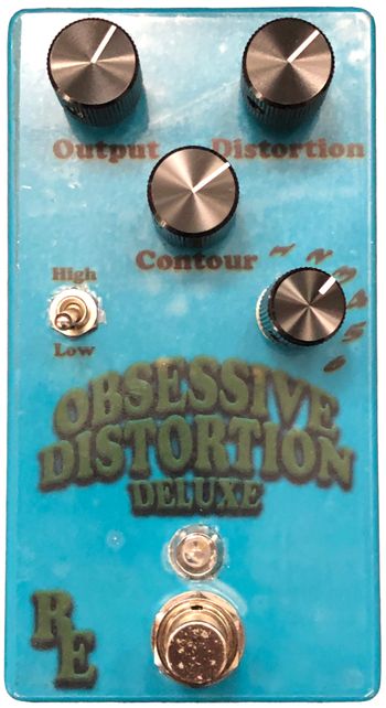 Obsessive Distortion Deluxe

The Obsessive Distortion Deluxe is a unique overdrive/distortion that uses MOSFETs to give the distortion an open, natural feel.  The beauty of the Obsessive Distortion Deluxe lies in the 6-way Voice switch, which alters the distortion character and available gain, providing 6 different drive textures and plenty of space to explore.
