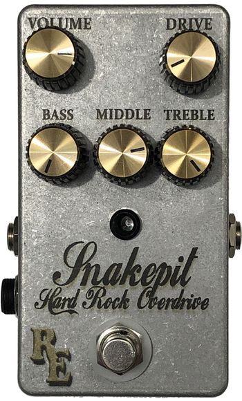 Snakepit Hard Rock Overdrive

The Snakepit Hard Rock Overdrive is inspired by the Marshall JCM800™ & Silver Jubilee™ amplifiers favored by Slash.  A 3-Band Baxandall Active EQ allows familiar amp-like control over the tone. Turning the Drive full-up yields an aggressive distortion tone that is expected from turning up to 11. With the Drive control down classic rock and blues tones are also available.
