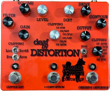 Deaf by Distortion

Deaf by Distortion is inspired by some of the most celebrated distortions of all time.  Gutter Rat, +Distortion, and Obsessive Distortion Deluxe circuits provide three very different distortion tones on their own - each of them with multiple clipping options to sculpt nearly any classic distortion tone imaginable.
