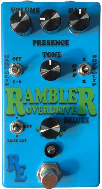 Rambler Overdrive Deluxe

Warm, articulate tones. Inspired by the classic blues breaker circuit, this versatile pedal delivers medium gain, perfect for adding grit and sustain. Deluxe features include Volume, Gain, Tone, and Presence controls, along with three soft clipping and six hard clipping options, plus a 3-position treble switch.
