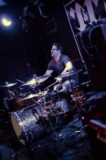 Steve Hauenstein playing drums with Simply Subtle at The Rock & Roll Hotel in Washington, DC - 2016
