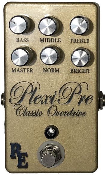 PlexiPre Classic Overdrive

The PlexiPre replicates the iconic overdrive and distortion characteristics of an early Marshall® Plexi™ amplifier through its sophisticated 5-stage, JFET-driven preamp circuit. A key feature of this pedal is its versatility, allowing users the choice to either jumper the two channels for a blended, rich tone or utilize them independently, offering a broad spectrum of sonic possibilities. Volume, Normal Gain and Bright Gain controls as well as a 3 band active EQ round out the feature set.
