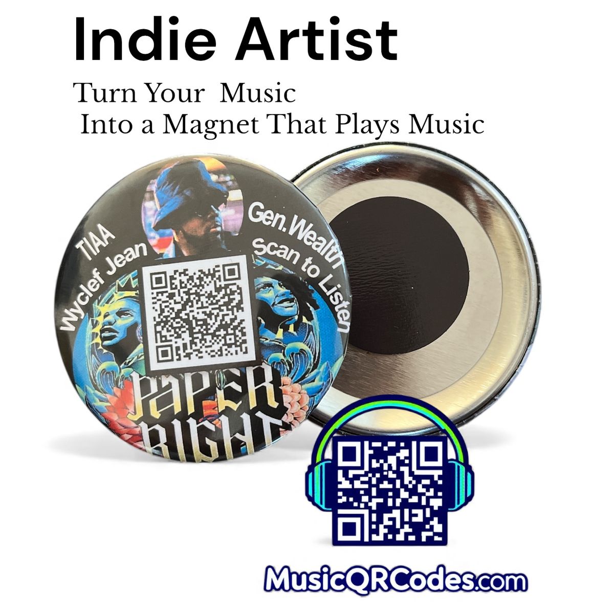 Scan & Play Music Magnet "Paper Right" By Wyclef Jean & Friend 