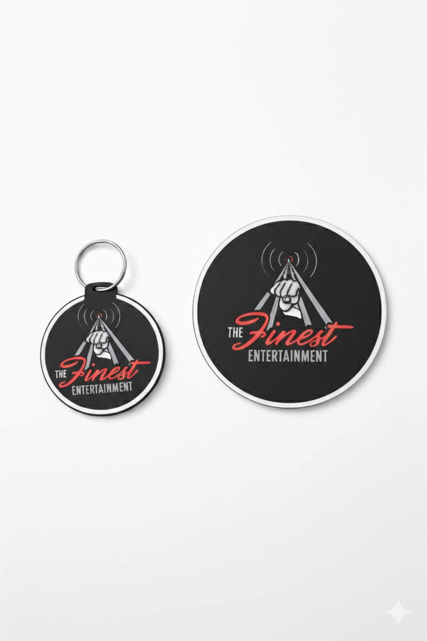 The Finest Keychain and Coaster