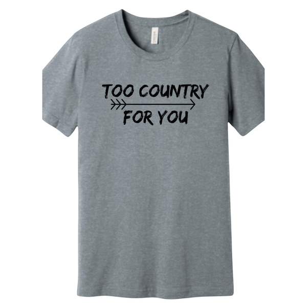 Too Country For You T- Shirt Grey/Purple