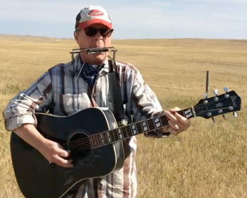 During the video shoot for Cheyenne Memorial Gardens video
