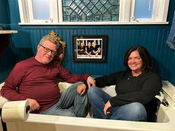 Carolyn and I at Snow Whites Acid Trip studio in the infamous photo Tub!
