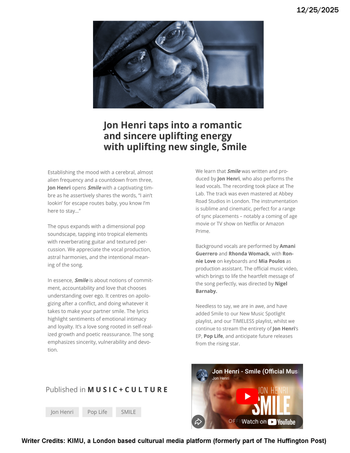 Jon Henri Smile review from KIMU/London
