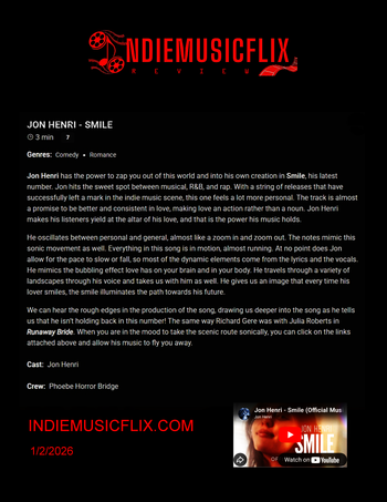 Jon Henri Smile review from indiemusicflix.com
