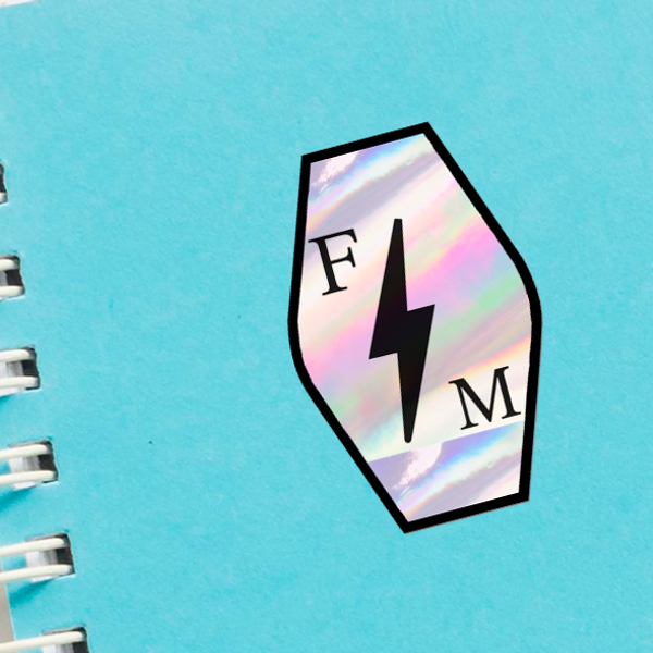 Holographic FM Bolt Sticker