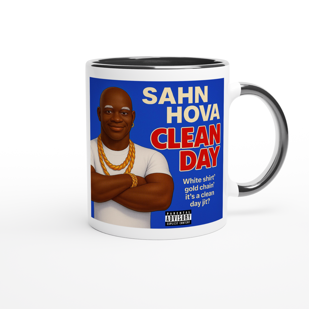 CLEAN DAY (White Shirt, Gold Chain) - Ceramic Mug