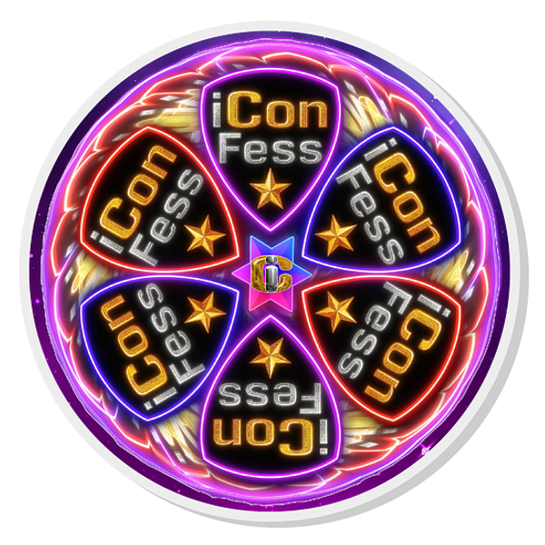 1-3/4" Neon Lotus Pin