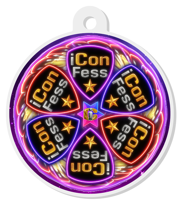 Neon Lotus Keychain