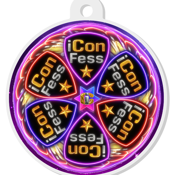 Neon Lotus Keychain