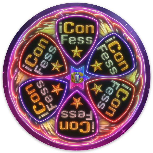 iConfess Neon Lotus Holographic Sticker