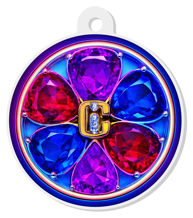 Neon Lotus Bling Keychain
