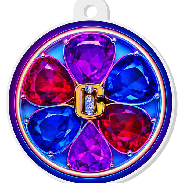 Neon Lotus Bling Keychain