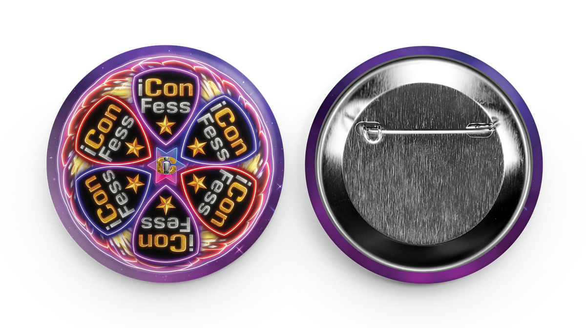 2-1/4" Neon Lotus Button