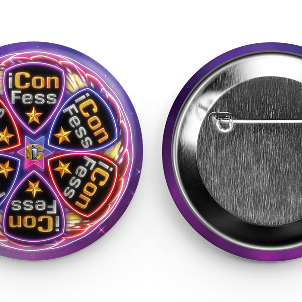 2-1/4" Neon Lotus Button
