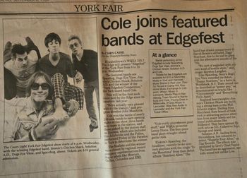 Paper write up of cole. show. York PA.
