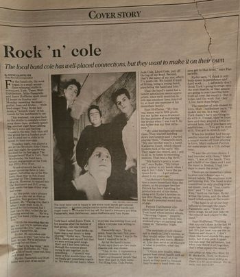 Paper write up of cole. York PA.
