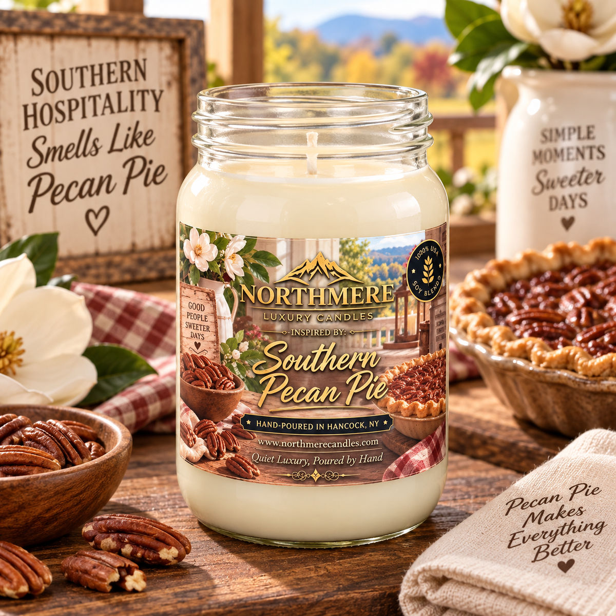 Southern Pecan Pie – 10oz Mason Jar Candle