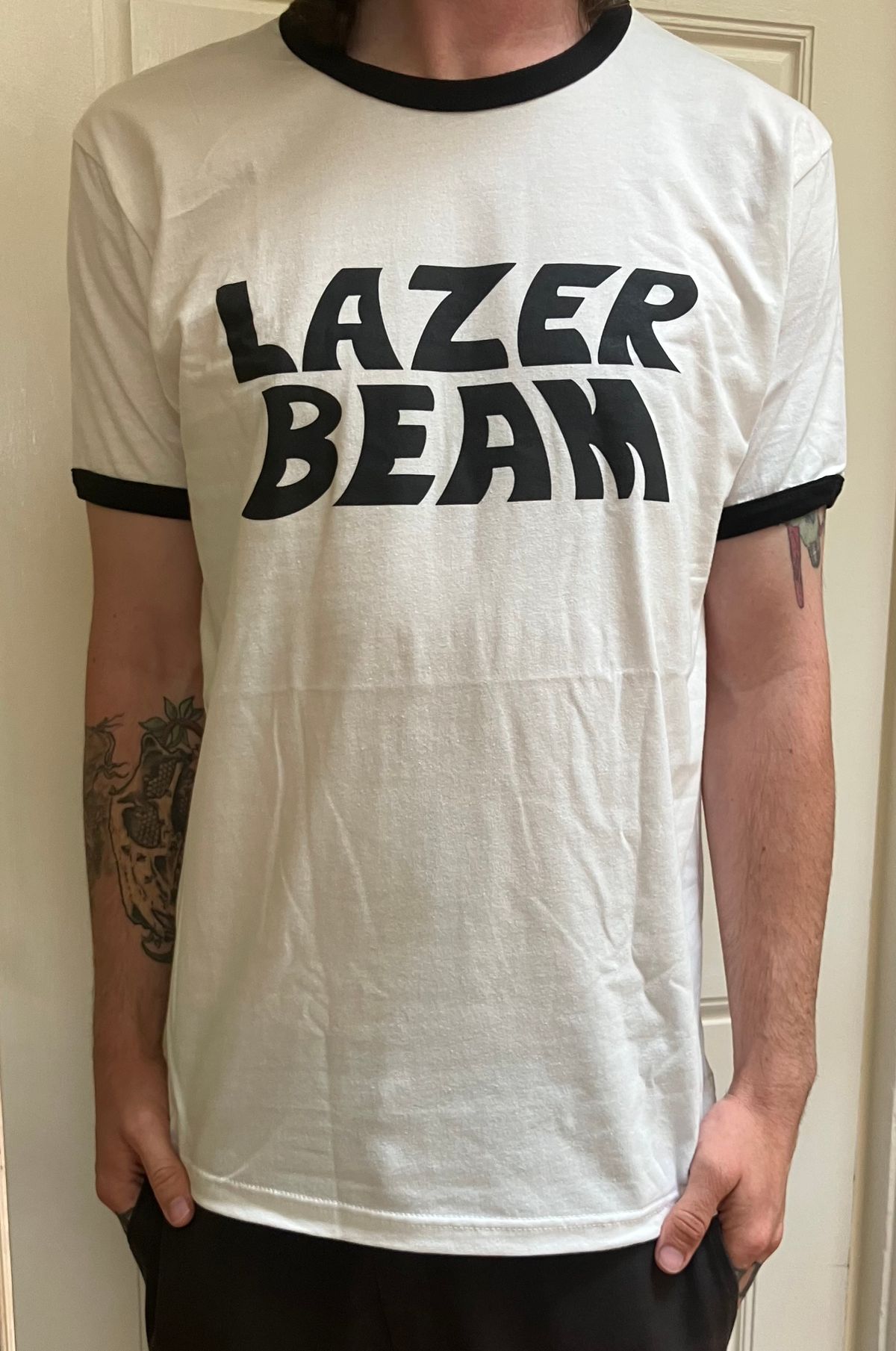 White / Black Ringer T Shirt