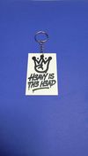 H3AVY IS TH3 H3AD Keychain - White w/ Black
