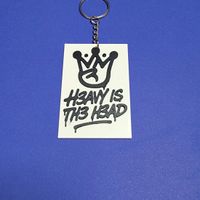 H3AVY IS TH3 H3AD Keychain - White w/ Black