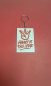 H3AVY IS TH3 H3AD Keychain - White w/ Red