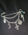 LIMITED EDITION ROCK N ROLL LUCKY CHARM SAFETY PIN BROOCH!