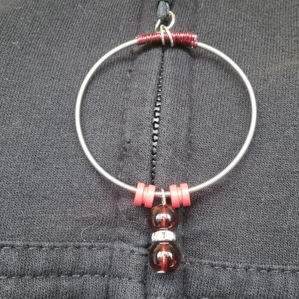 Red Charm Bass String Necklace (1 LEFT)