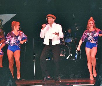 Performing an impression of James Cagney in Atlantic City
with the Confetti Dancers.
