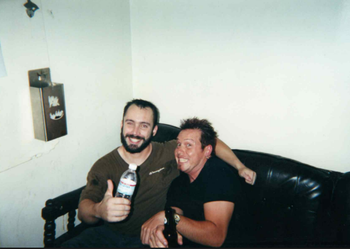 Steve with Neil Fallon of Clutch. Backstage 9:30 Club in D.C. (2000)
