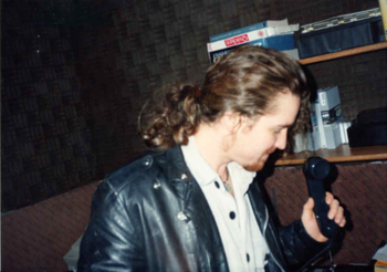Kent in the band's home studio, The Warehouse. (1995)
