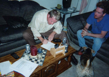 Steve & Kent signing the TVT contract (1999)
