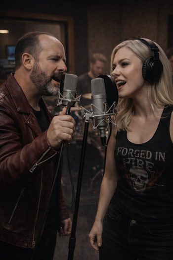 Gaunch with Nova Rae of Into The Nova during a studio session for our song Ride or Die (Feat. Nova Rae)
