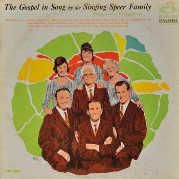 1966 - The Gospel In Song album cover. Released in 1966 The Gospel In Song was one of the Speer Family's top albums. The record in our archives is hand-signed (verified) by Lena "Mom" Speer.
*Special thanks to SGHistory.com for photo
