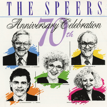 1991 - 70th Anniversary Celebration album cover. Recorded at The First of the Nazarene in Nashville TN, this live recording celebrated The Speer Family's 70th Anniversary in full-time gospel music, and included past group members and Bill Gaither.
*Special thanks to SGHistory.com for the photo
