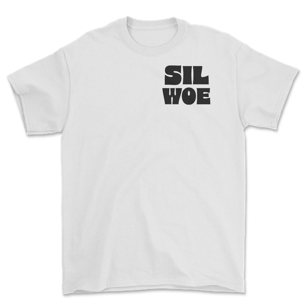 LIMITED RUN - WHITE SILWOE STACKED- T-SHIRT