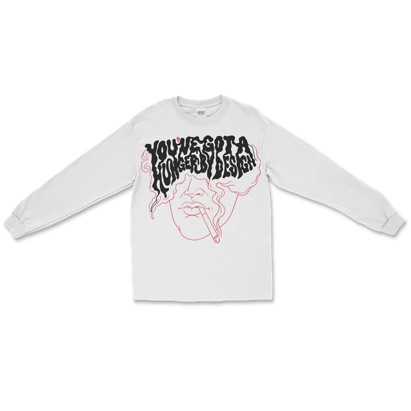 HUNGER BY DESIGN - WHITE & PINK LONG SLEEVE SHIRT